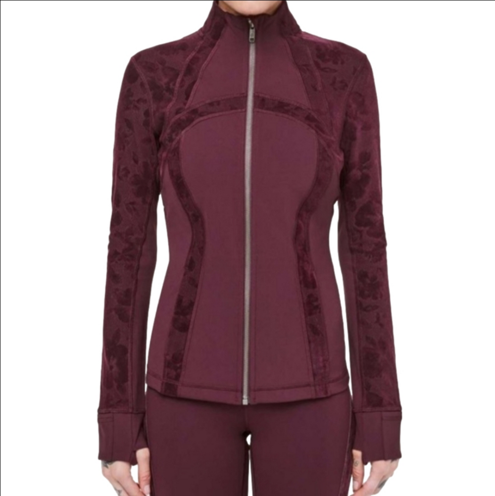 LULULEMON Define Jacket Special Edition Flocked Dark Adobe, Floral Velvet, Sz 10